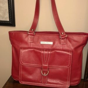 Clark & Mayfield Red Leather laptop bag